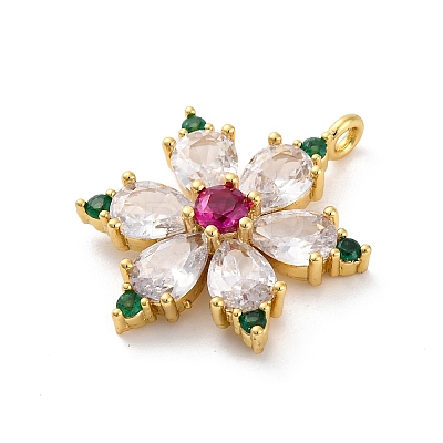 Rack Plating Brass with Cubic Zirconia Pendants KK-Q010-11G-1