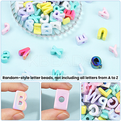50Pcs UV Plating Opaque Acrylic Beads TACR-SP0001-38-1