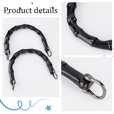 U shape Imitation Bamboo Stick Resin Bag Handles PURS-WH0005-08B-1