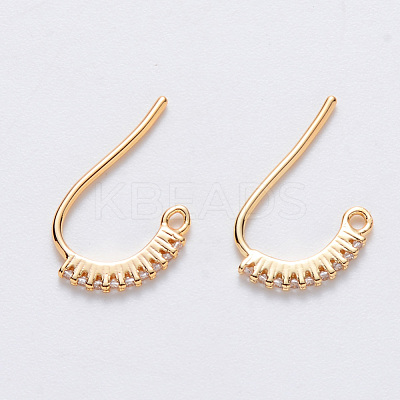 Brass Micro Pave Cubic Zirconia Stud Earring Findings KK-T049-12G-NF-1