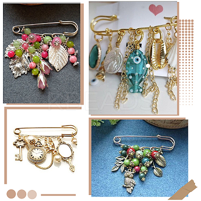30Pcs Iron Brooch Findings  FIND-SC0020-46G-1