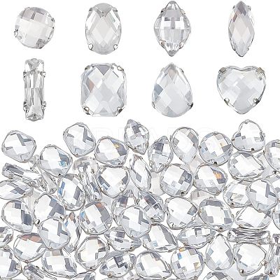 80Pcs 8 Style Acrylic Sew on Rhinestone OACR-FG0001-17-1