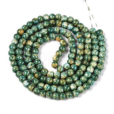 Baking Paint Glass Beads Strands X-DGLA-N016-6mm-07-1