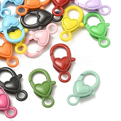 20Pcs Spray Painted Eco-Friendly Alloy Lobster Claw Clasps PALLOY-YW026-01-1