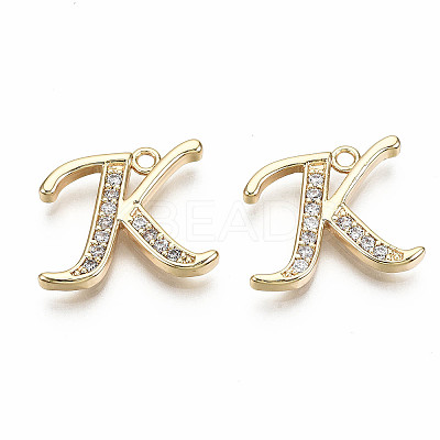 Brass Micro Pave Clear Cubic Zirconia Pendants LS-KK-S360-053K-NF-1