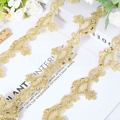 3 Yards Polyester Flower Lace Ribbon OCOR-WH20001-20C-1