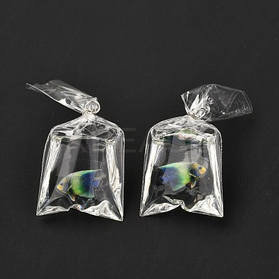 Resin Pendants with Iron Jump Ring RESI-A015-03B-1