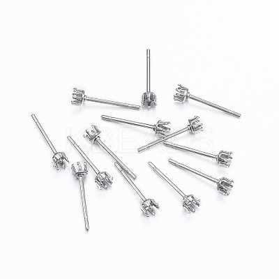 Tarnish Resistant 304 Stainless Steel Stud Earring Settings LS-X-STAS-H376-96-1