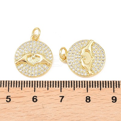 Brass Micro Pave Cubic Zirconia Pendants KK-C162-040G-1
