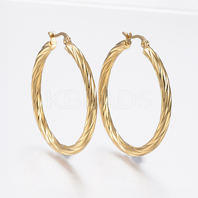 304 Stainless Steel Hoop Earrings EJEW-H322-17-1