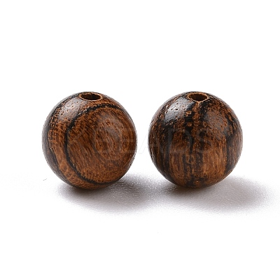 Round Tiger Skin Sandalwood Beads WOOD-G009-01B-1
