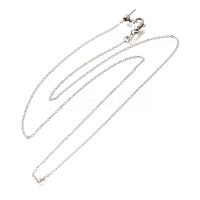 Stainless Steel Cable Chain Adjustable Slider Necklaces for Men Women NJEW-G160-01P-1