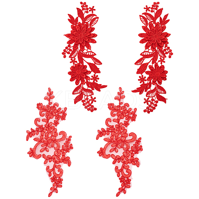 2 Pairs 2 Colors Polyester Ornament Accessories DIY-HY0001-99-1