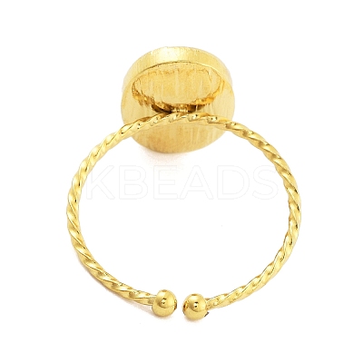 Real 18K Gold Plated 304 Stainless Steel Open Cuff Rings for Women RJEW-B061-02G-07-1