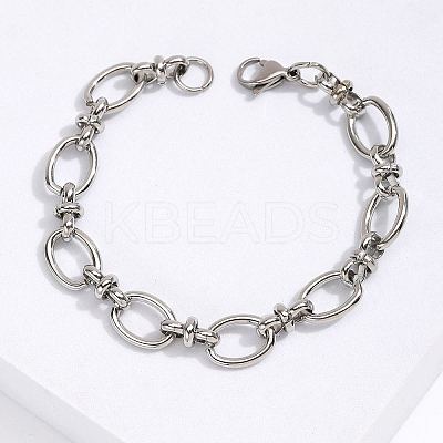 Non-Tarnish 201 Stainless Steel Oval Link Chain Bracelet LS-KM2112-2-1