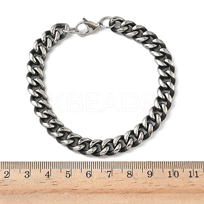 667 Stainless Steel Curb Chain Bracelets for Men Women BJEW-D367-02-1