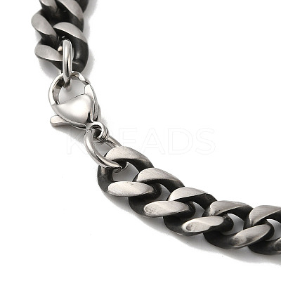 201 Stainless Steel Cuban Link Chain Necklace NJEW-Z024-04AS-1