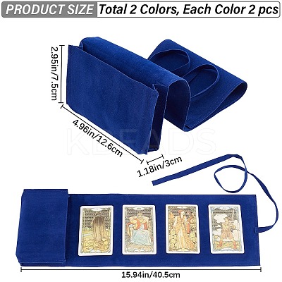 4Pcs 2 Colors Double-Sided Velvet Tarot Cards Storage Bags ABAG-CN0001-05-1