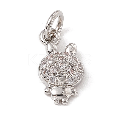 Brass Micro Pave Cubic Zirconia Charms ZIRC-F132-78P-1