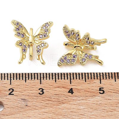 Brass Micro Pave Cubic Zirconia Multi-Strand Links KK-A189-06G-1