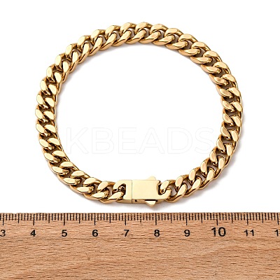 304 Stainless Steel Curb Chain Bracelets for Unisex BJEW-K283-01A-G-1