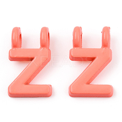 Rack Plating Spray Painted Alloy 2-Loop Link Pendants PALLOY-N176-01Z-1