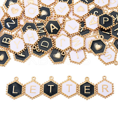 52Pcs 2 Colors Alloy Enamel Pendants ENAM-TA0002-97B-1