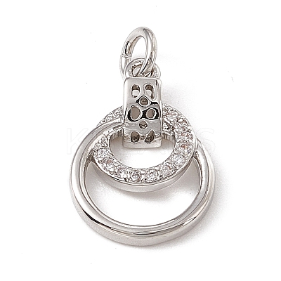 Brass Micro Pave Cubic Zirconia Charms ZIRC-F132-79P-1