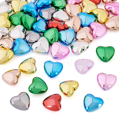 50Pcs Plating Opaque Acrylic Beads PACR-TA0001-23-1