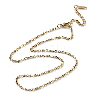 Ion Plating(IP) 304 Stainless Steel Cable Chain Necklace LS-NJEW-D045-12G-1