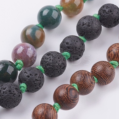 Nylon Tassel Pendant Necklaces NJEW-JN02075-1