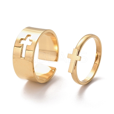 304 Stainless Steel Finger Rings Sets RJEW-F117-02G-1