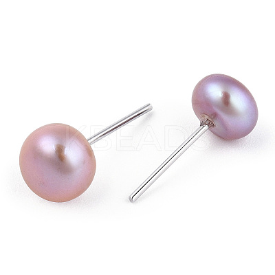 Dyed Natural Pearl Stud Earrings PEAR-N020-06C-1