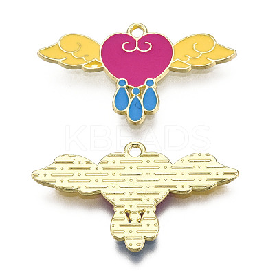 Alloy Enamel Pendants PALLOY-F286-12B-G-1