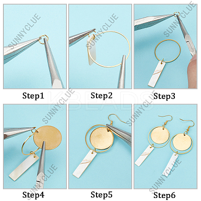 DIY Shell & Alloy Dangle Earring Making Kits DIY-SC0026-53-1