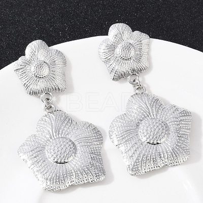304 Stainless Steel Dangle Stud Earrings EJEW-G423-14P-1