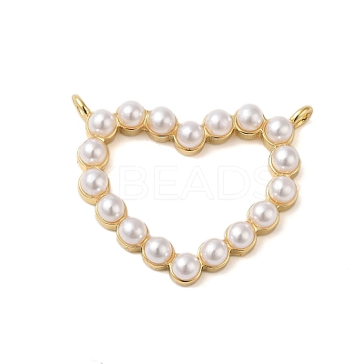 Rack Plating Brass & Glass Pearl Pendants KK-S372-09G-1