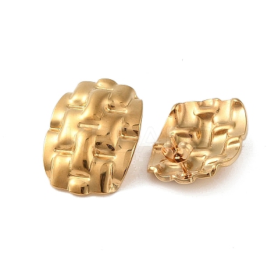 Oval 304 Stainless Steel Earrings EJEW-O004-17G-1