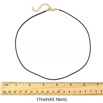 36Pcs Black Waxed Cord Necklace Making NCOR-FS0001-05G-1