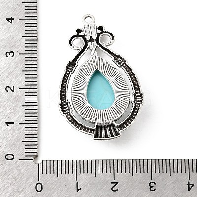 Tibetan Style Alloy & Acrylic Pendants FIND-B058-04AS-02-1