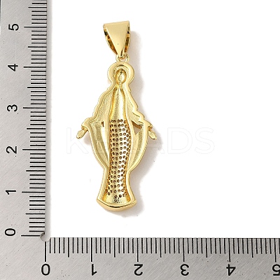 Rack Plating Brass Micro Pave Clear Cubic Zirconia Pendants KK-P267-14D-G-1