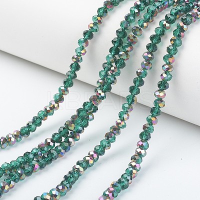 Electroplate Transparent Glass Beads Strands EGLA-A034-T8mm-R18-1