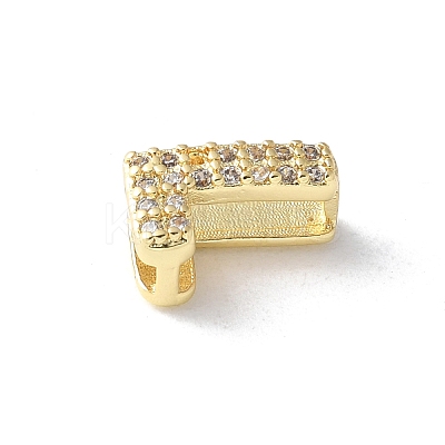 Brass Micro Pave Clear Cubic Zirconia Initial Multi-strand Links KK-S520-01G-12-1