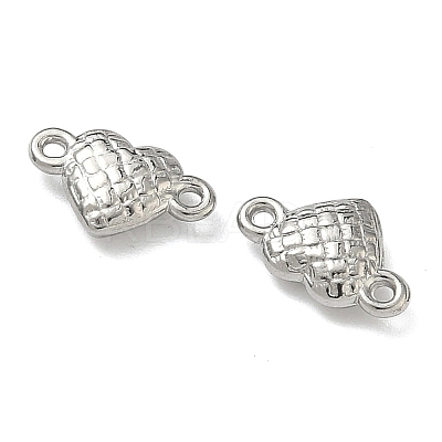 304 Stainless Steel Tartan Heart Links Connector Charms STAS-D211-14B-P-1