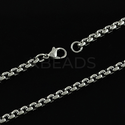 Tarnish Resistant 304 Stainless Steel Venetian Chain Necklaces STAS-S029-08-1