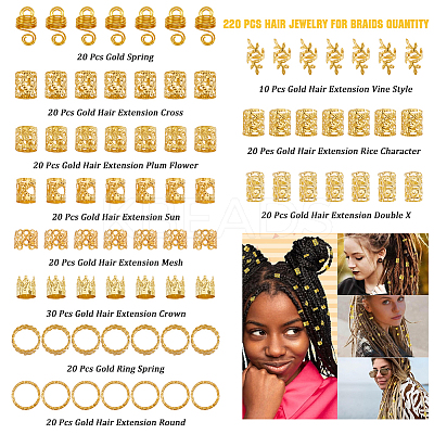 DIY Alloy Hair Dreadlocks Braiding Kits DIY-WH20010-18G-1
