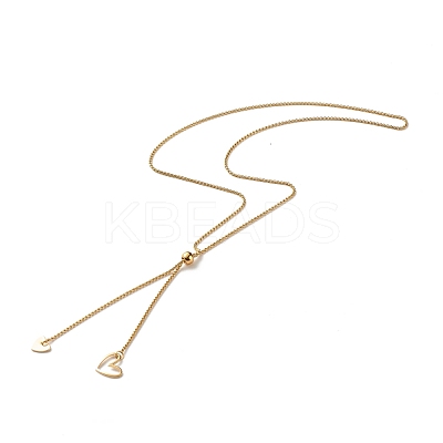 Heart Lariat Necklace for Girl Women NJEW-JN03710-1