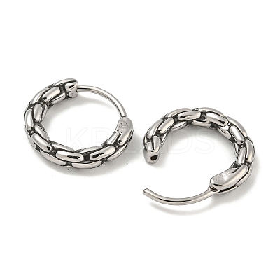 316 Surgical Stainless Steel Hoop Earrings EJEW-D096-19I-AS-1
