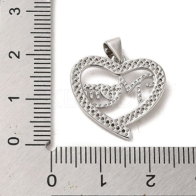 Mother's Day Brass Micro Pave Cubic Zirconia Pendants ZIRC-P114-09P-1