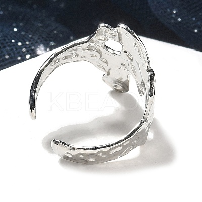 Irregular 304 Stainless Steel Open Cuff Rings for Unisex RJEW-Q003-01P-1